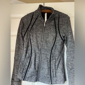 Lululemon stretch athletic zip front jacket with thumb holes